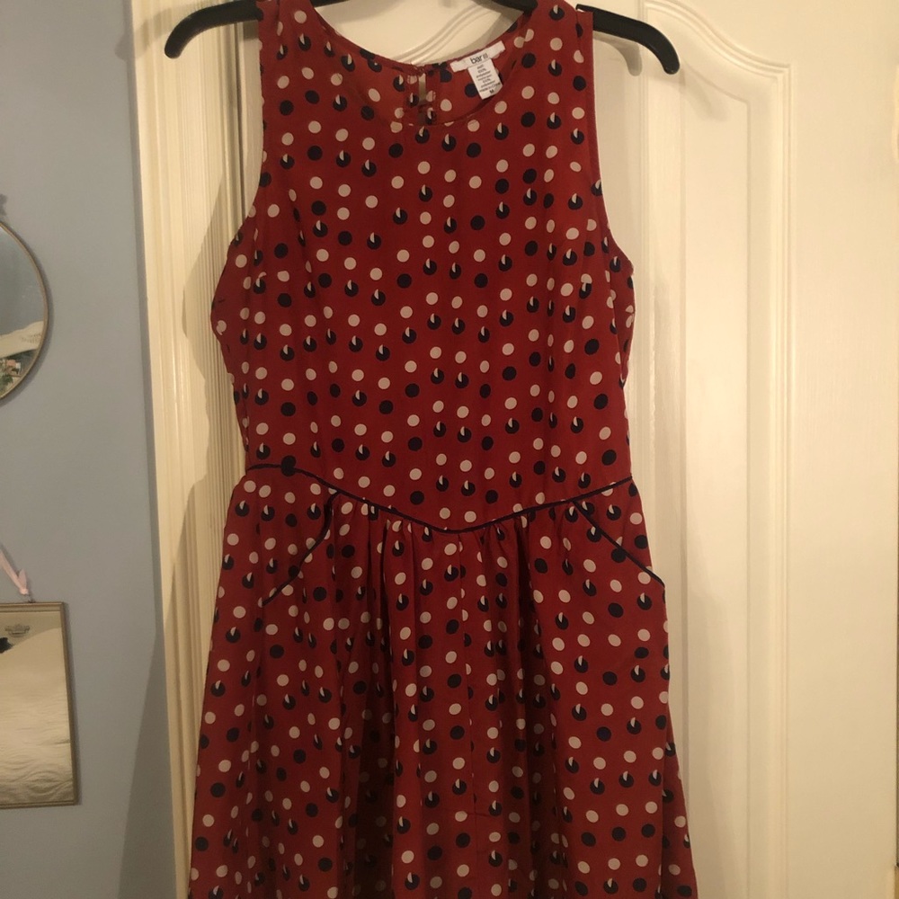 Bar III polka dot dress with keyhole back